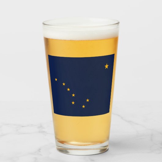 Vlag van Alaska Glas (Voorkant gevuld)