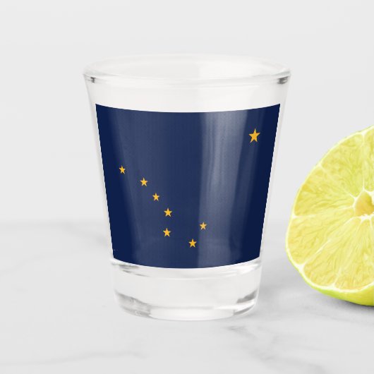 Vlag van Alaska Shot Glas (Voorkant)