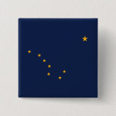 Vlag van Alaska Vierkante Button 5,1 Cm (Voorkant)
