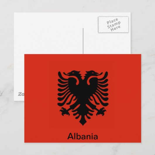 vlag van Albanië Briefkaart (Voorkant / Achterkant)