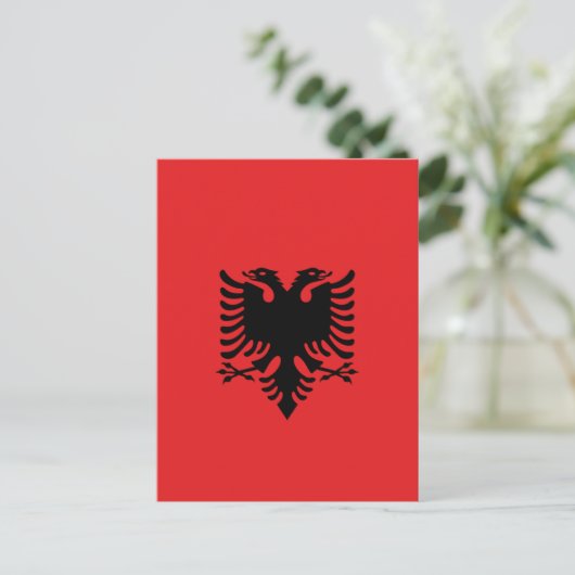 vlag van Albanië Briefkaart (Staand voorkant)