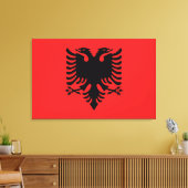 vlag van Albanië Canvas Afdruk (Insitu (Woonkamer))
