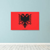 vlag van Albanië Canvas Afdruk (Insitu (Houten vloer))