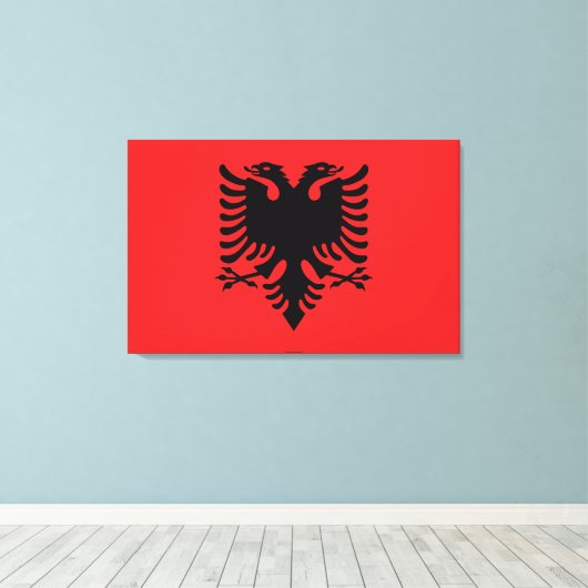 vlag van Albanië Canvas Afdruk (Insitu (Houten vloer))
