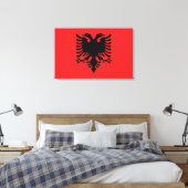 vlag van Albanië Canvas Afdruk (Insitu (Slaapkamer))