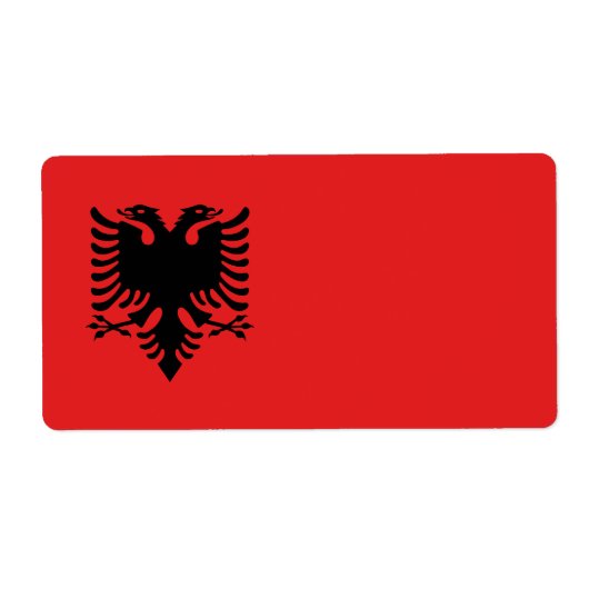 vlag van Albanië Etiket (Voorkant)