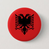 Vlag van Albanië - Flamuri i Shqipërisë Ronde Button 5,7 Cm (Voorkant)