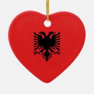 Vlag van Albanië - Flamuri Kombëtar - Albanese v Keramisch Ornament