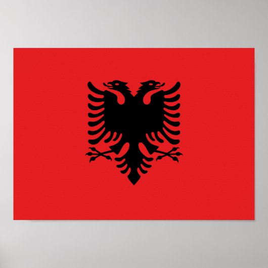 Vlag van Albanië - Flamuri Kombëtar - Albanese vla Poster (Voorkant)