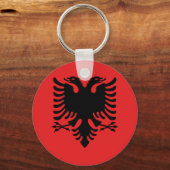 Vlag van Albanië - Flamuri Kombëtar - Albanese vla Sleutelhanger (Voorkant)