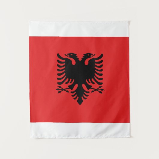 Vlag van Albanië - Flamuri Kombëtar - Albanese vla Wandkleed (Voorkant)