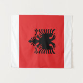 Vlag van Albanië - Flamuri Kombëtar - Albanese vla Wandkleed (Voorkant (horizontaal))