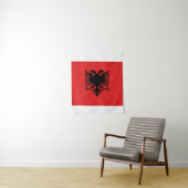 Vlag van Albanië - Flamuri Kombëtar - Albanese vla Wandkleed (In situ)