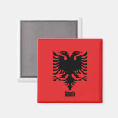Vlag van Albanië, gelabeld, Magneet (Voorkant / Achterkant)
