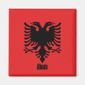 Vlag van Albanië, gelabeld, Magneet (Voorkant)