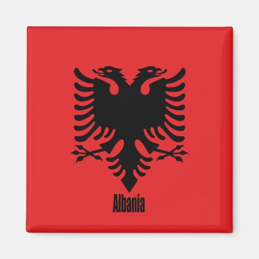 Vlag van Albanië, gelabeld, Magneet (Voorkant)