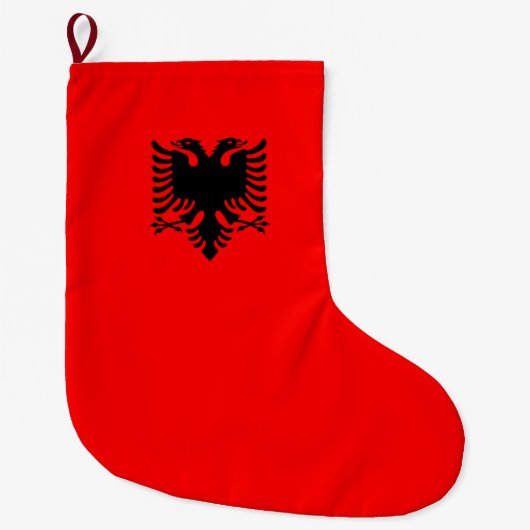 vlag van Albanië Grote Kerstsok (Voorkant)