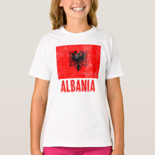 Vlag van Albanië "Grunge" T-shirt
