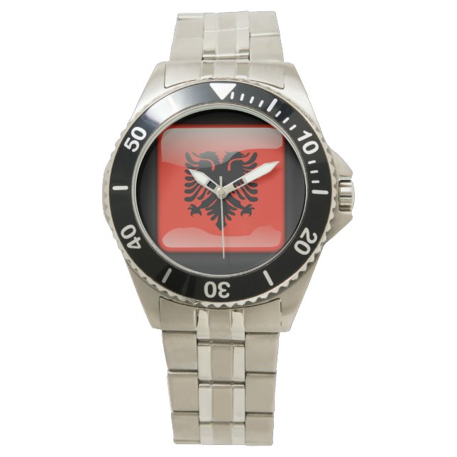 vlag van Albanië Horloge (Voorkant)