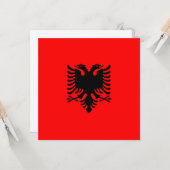 vlag van Albanië Kaart (Voorkant / Achterkant in situ)