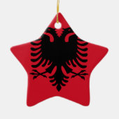 vlag van Albanië Keramisch Ornament (Voorkant)