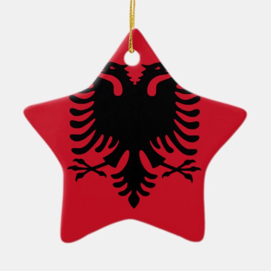 vlag van Albanië Keramisch Ornament (Voorkant)