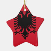 vlag van Albanië Keramisch Ornament (Links)