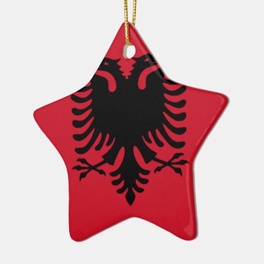 vlag van Albanië Keramisch Ornament (Links)