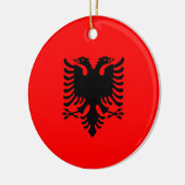 vlag van Albanië Keramisch Ornament (Links)