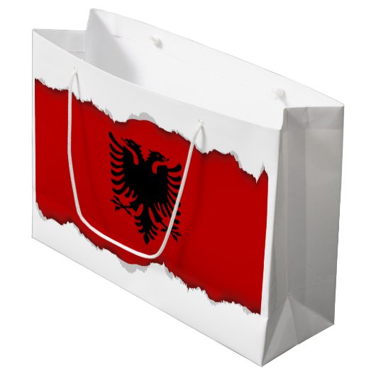 vlag van Albanië Large Cadeautasje (Voorkant Gekanteld)
