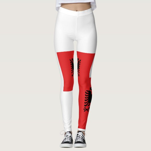 vlag van Albanië Leggings (Voorkant)