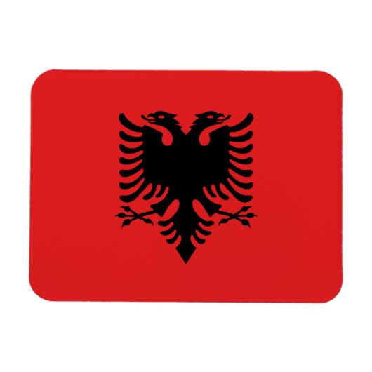 vlag van Albanië Magneet (Horizontaal)