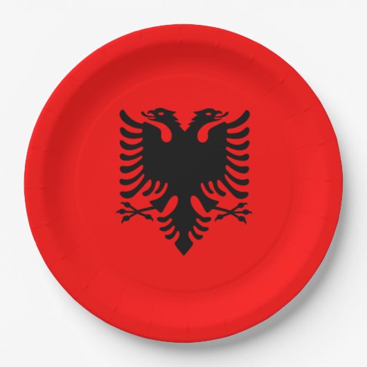 vlag van Albanië Papieren Bordje (Voorkant)