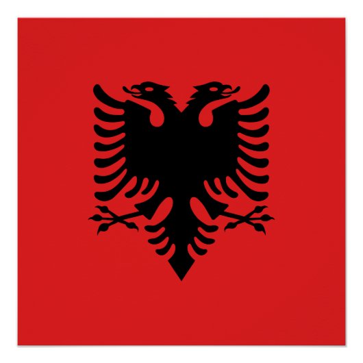 vlag van Albanië Perfect Poster (Voorkant)