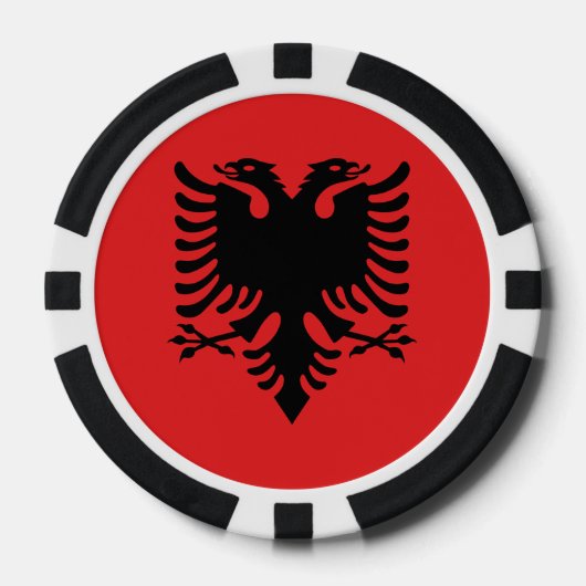 vlag van Albanië Poker Chips (Voorkant)