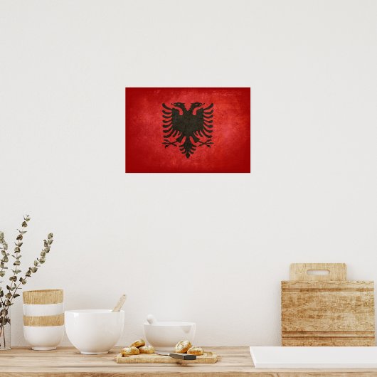 vlag van Albanië Poster (Keuken)