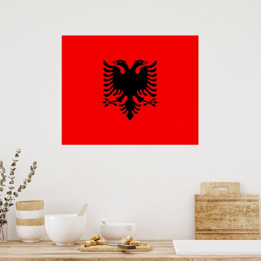 vlag van Albanië Poster (Keuken)