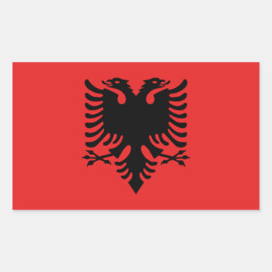 vlag van Albanië Rechthoekige Sticker