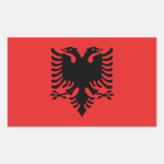 vlag van Albanië Rechthoekige Sticker (Voorkant)