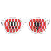 vlag van Albanië Retro Zonnebril (Voorkant)