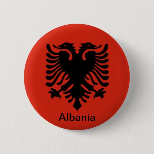 vlag van Albanië Ronde Button 5,7 Cm (Voorkant)