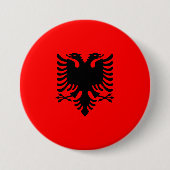 vlag van Albanië Ronde Button 7,6 Cm (Voorkant)