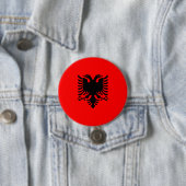 vlag van Albanië Ronde Button 7,6 Cm (In situ)