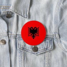 vlag van Albanië Ronde Button 7,6 Cm