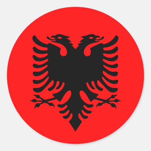 vlag van Albanië Ronde Sticker (Voorkant)
