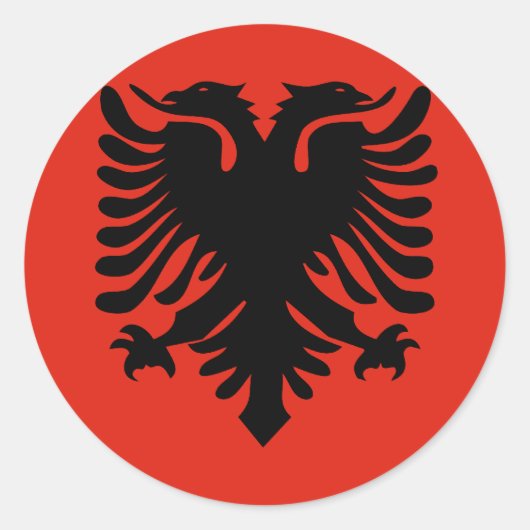 vlag van Albanië Ronde Sticker (Voorkant)