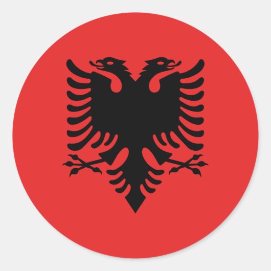 vlag van Albanië Ronde Sticker (Voorkant)