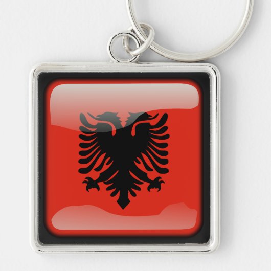 vlag van Albanië Sleutelhanger (Voorkant)