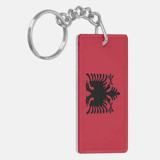 vlag van Albanië Sleutelhanger (Voorkant Links)