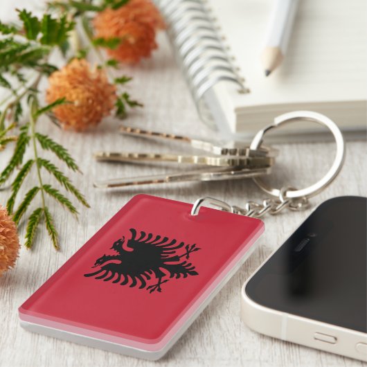 vlag van Albanië Sleutelhanger (Voorkant Rechts)